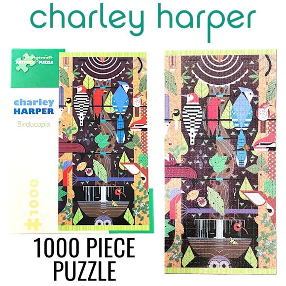 Charley Harper 1000 Piece Jigsaw Puzzle Birducopia Birds Jigsaw Puzzle Bird Blue - Picture 1 of 16